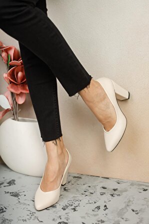 Muggo W707 Garantili Kadın Klasik Günlük Tarz Şık ve Rahat Topuklu Ayakkabı