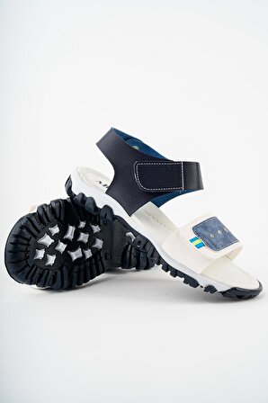 Muggo MİCKEY Garantili Günlük Ortopedik Hafif Taban Tek Bant Cırtlı Unisex Çocuk Sandalet