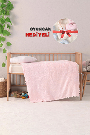 Favora Polyester Kabartmalı 95x120 cm Bebek Battaniyesi Pembe