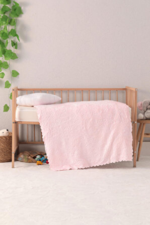 Favora Polyester Kabartmalı 95x120 cm Bebek Battaniyesi Pembe