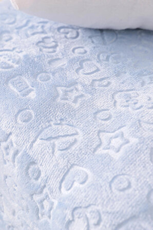 Favora Polyester Kabartmalı 95x120 cm Bebek Battaniyesi Mavi