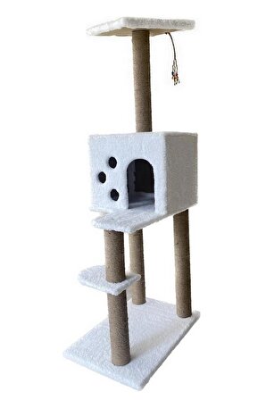 Kedi Tırmalama Platformu Oyun Evi Tırmanma Tahtası Beyaz