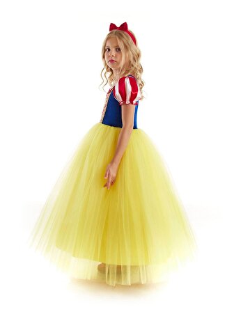 Pamuk Prenses Kostümü  Taç Hediyeli - Kız Çocuk Parti ve Doğumgünü Elbiseleri