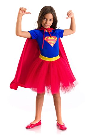 Supergirl Kostümü Kısa kollu