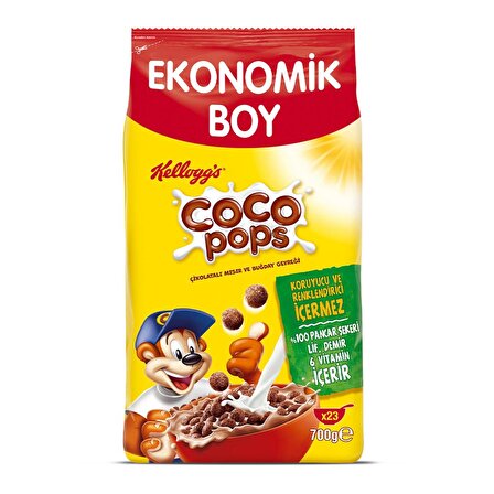 Kellogg's Coco Pops Çikolatalı Buğday ve Mısır Gevreği 700 Gr, Lif,Demir ve 6 Vitamin içerir