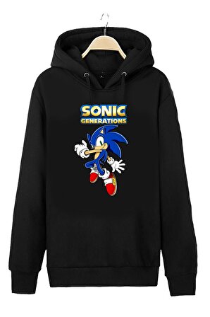 Sonic Unisex Kapüşonlu Sweatshirt