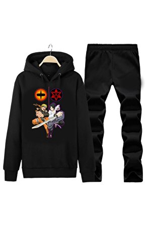 Naruto vs Minato Unisex Kapüşonlu Eşofman Takımı