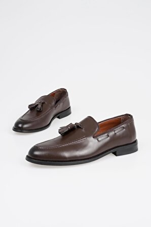 Hakiki Deri Erkek Klasik Püsküllü Loafer Ayakkabı