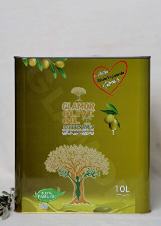 Glamor Olive Oil Soğuk Sıkım Zeytinyağı 10 lt Teneke 