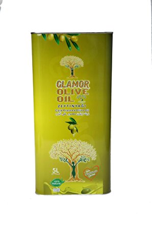 Glamor Olive Oil Soğuk Sıkım Zeytinyağı 5 lt Teneke 