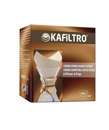 Kafiltro Chemex Uyumlu Kağıt Filtre 6-8 Fincan 100 Adet