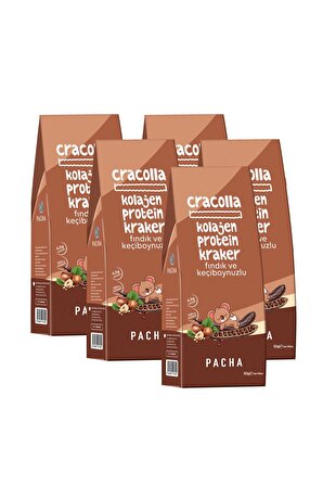 Cracolla | Doğal Kolajen Ve Protein Kraker | Keçiboynuzlu Ve Fındıklı (5'Lİ) (5 X 50G)