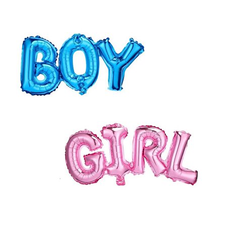 Cinsiyet Belirleme Partisi Boy Gırl Folyo Balon Seti