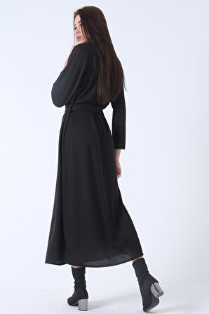 Siyah Taş İşlemeli Triko Elbise 4593257.01