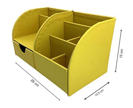 Masaüstü Düzenleyici Çekmeceli Organizer Kalemlik Pastel Sarı ND-1053