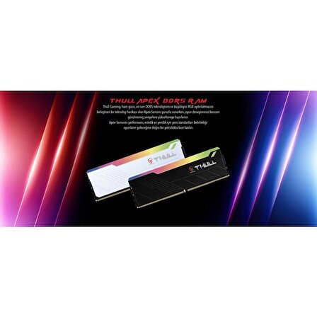 Thull Apex 64GB Kıts (2X32GB) 6000MHZ CL30 1.3V Rgb Black Heatsınk Ddr5 Ram THL-PCAPX4800D5-64G-B