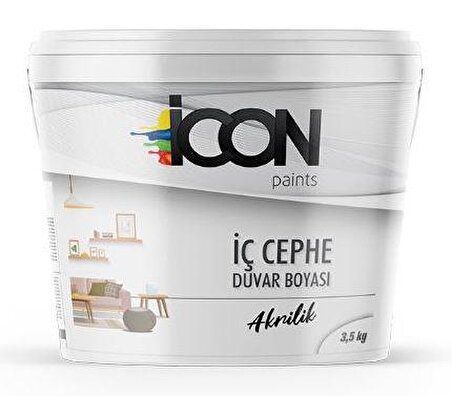 Icon Paints Akrilik Boya 3.5 kg İç Cephe Boyası Beyaz