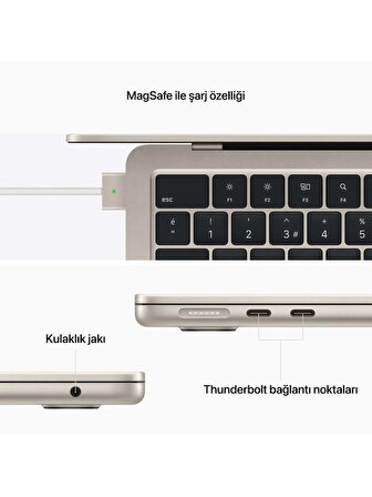 Apple MacBook Air M2 8c Cpu 8c Gpu 16GB 256 GB SSD 13.6" Yıldız Işığı Z15YM2JT16256