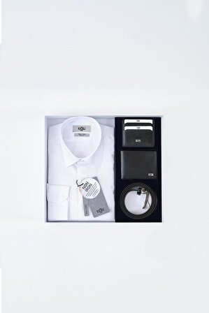 Kiğılı Beyaz Gömlek Siyah Kemer Cüzdan Kartlık 024 