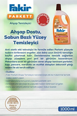 Fakir Parkett Nano Teknolojili Ahşap Temizleyici 1000ml x 2 Adet