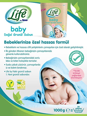 Life By Fakir Doğal Bebek Granül Toz Sabun 1 kg x 2 Adet