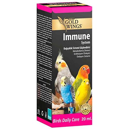 Gold Wings Immune Kuşlar İçin Enfeksiyon Önleyici Yem Katkısı 20 ml