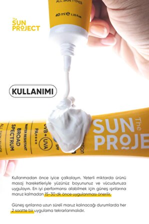 The Sun Project Yüksek Korumalı Hibrit Güneş Kremi High Protection Hybrid Sun Cream 50 Spf Pa 40 ml