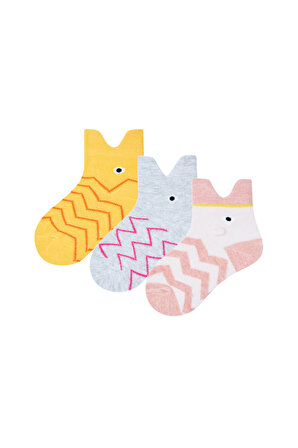 Bross 3 lü 3d Balık Desenli Bebek Çorabı