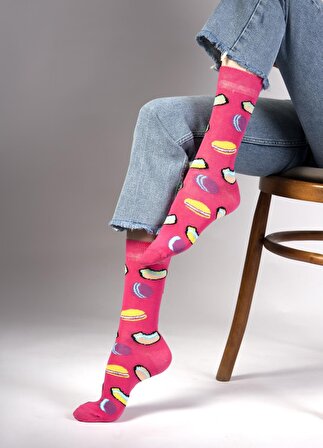 Macaron Desenli Çorap
