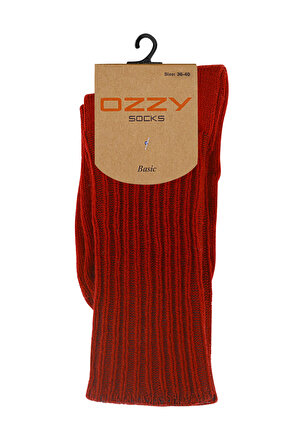 Kışlık Kadın Yünlü Bordo Renk Uyku Çorabı Soft Touch
