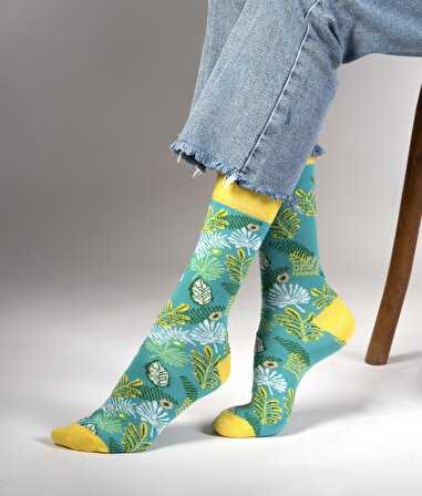 Lime Desenli Çorap