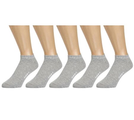 5 Çift Dikişsiz Pamuklu Gri Erkek Patik Çorap Yazlık Dayanıklı Topuk Ve Burun