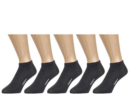 5 Çift Dikişsiz Pamuklu Antrasit Erkek Patik Çorap Yazlık Dayanıklı Topuk Ve Burun