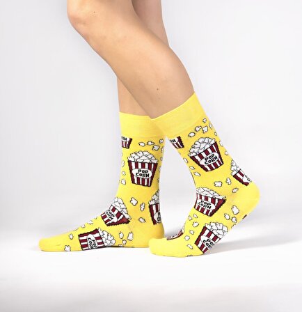 Pop Corn Desenli Çorap
