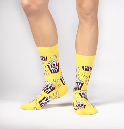 Pop Corn Desenli Çorap