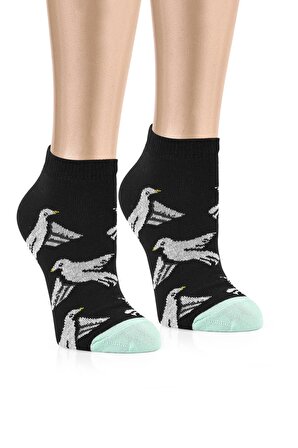 5 Çift Eğlenceli Desenler Kadın Patik Çorap OZZYP005