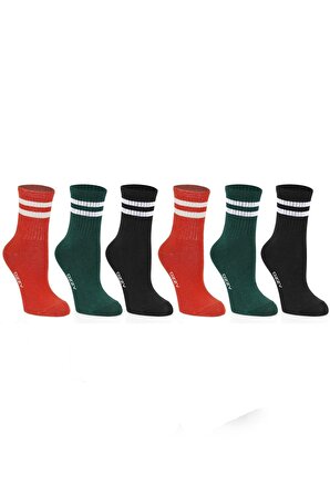 Kadın 6' Lı Karışık Renkli Kolej Çorabı