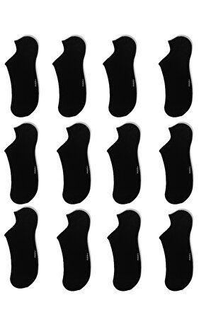 12 çift Dikişsiz Erkek Siyah Bambu Görünmez (sneaker) Spor Ayakkabı Çorabı