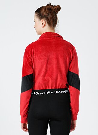 Ecko Unlimited SARA Kırmızı Kadife Fermuarlı Kadın Sweatshirt