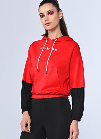Ecko Unlimited Kapüşonlu Regular Fit  Kırmızı Kadın Sweatshirt