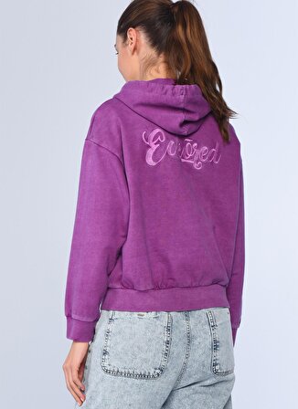 Ecko Unlimited Kapüşonlu Regular Fit  Mor Kadın Sweatshirt
