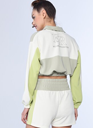 Ecko Unlimited Kadın Yeşil Fermuarlı Yaka Sweatshirt