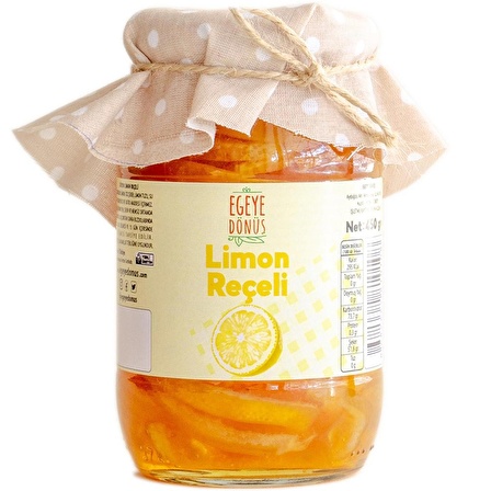 Geleneksel Dilim Limon Reçeli Cam Kavanoz - 450 Gr. (%65-%70 Meyve Oranı)