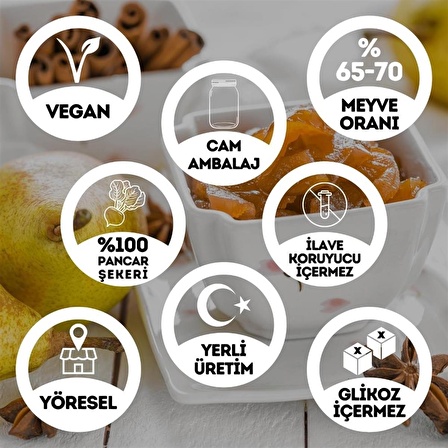 Geleneksel Armut Reçeli Cam Kavanoz - 450 Gr. (%65-%70 Meyve Oranı)