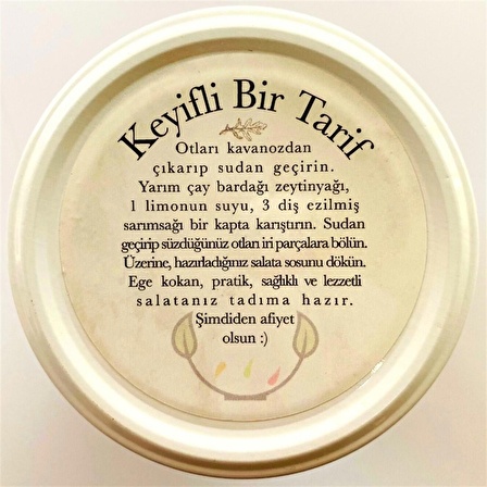 Kaya Koruğu Konserve - (Meze ve Salata İçin Yemeğe Hazır Kaya Yosunu Ege Otları Kavanoz) - 400 Gr.