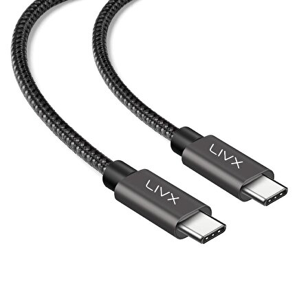 LivX Solid 100W 5A Type C to Type C Hızlı Şarj ve Data Kablosu 2 Metre Space Gray LVA-TCT