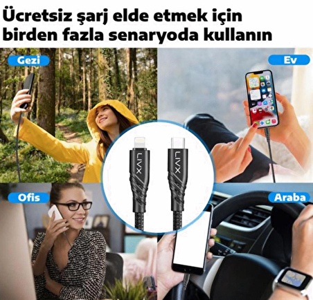 LivX Space 27w Type C To Lightning 2 Metre Iphone Ipad Uyumlu Akıllı Hızlı Şarj Ve Data Kablosu SPC-01