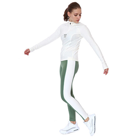 Color Block Legging Kadın Yeşil Koşu Tayt 21KKTP11C01-YSL