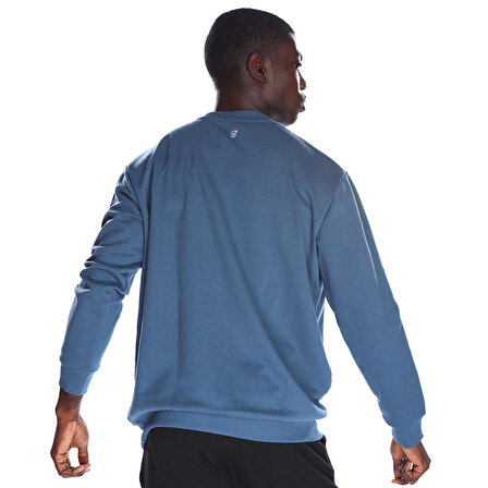Mezzaluna Erkek Mavi Günlük Stil Sweatshirt 23KETL 13D02-CBL