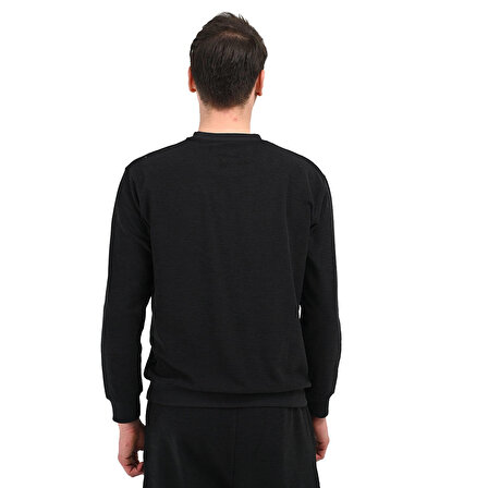 Sottile Erkek Siyah Günlük Stil Sweatshirt 24YETL13D08-SYH
